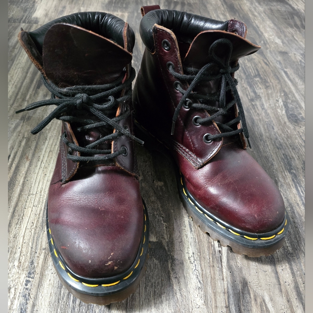 Vintage Burgundy Leather Boots